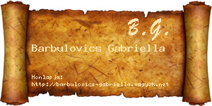 Barbulovics Gabriella névjegykártya